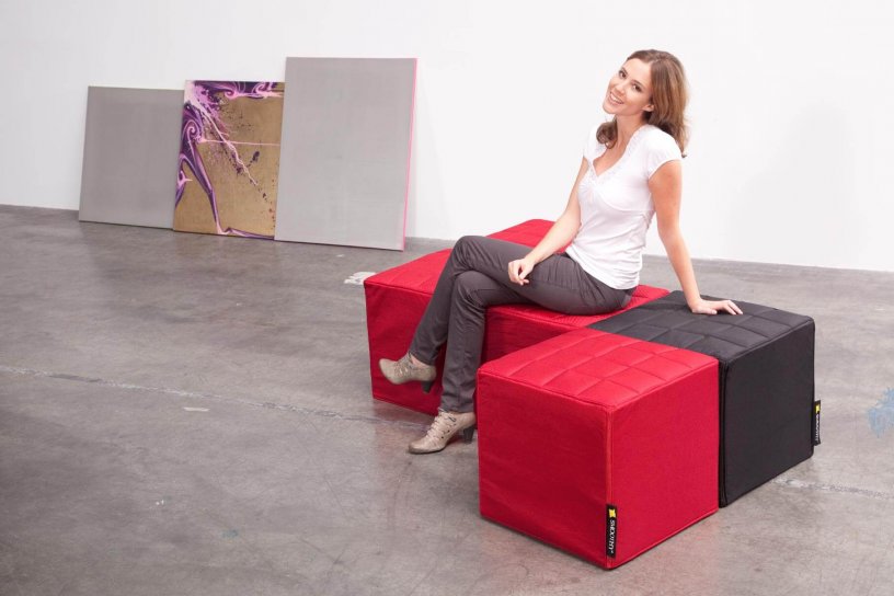 Sitzwürfel Cube Feuer-Rot