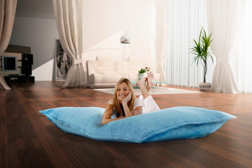 Sitzsack Samt Himmelblau