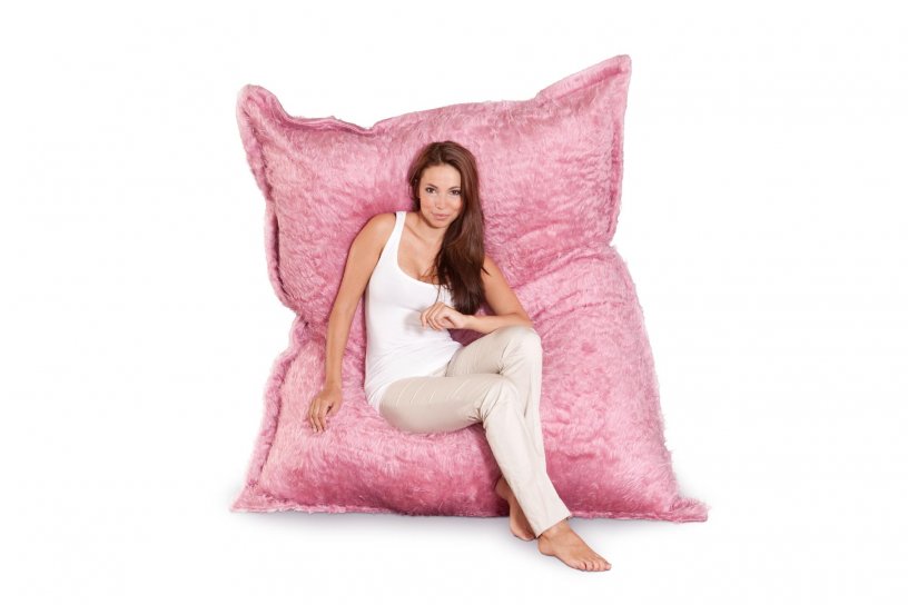 Sitzsack Flokati Flamingo-Pink