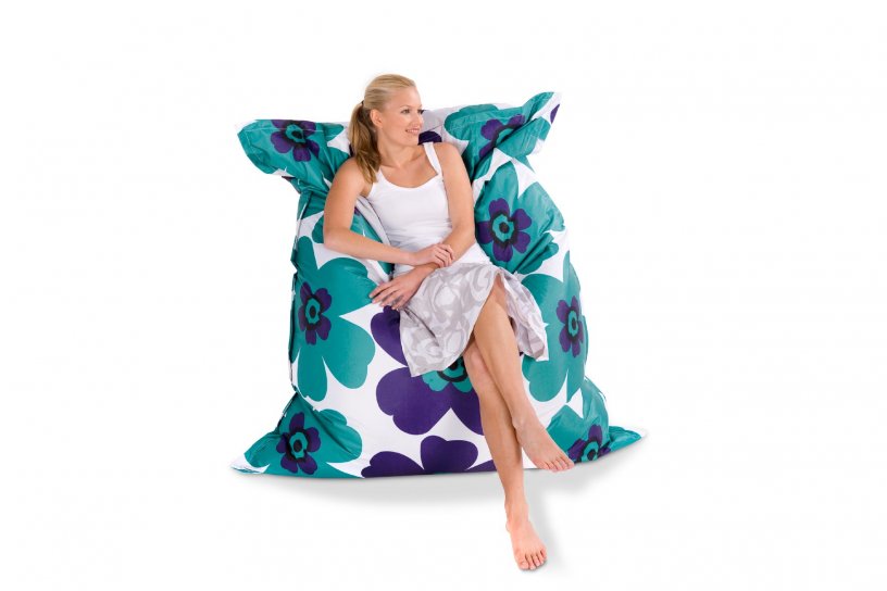 Sitzsack Floralia Türkis-Blau