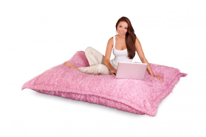 Sitzsack Flokati Flamingo-Pink