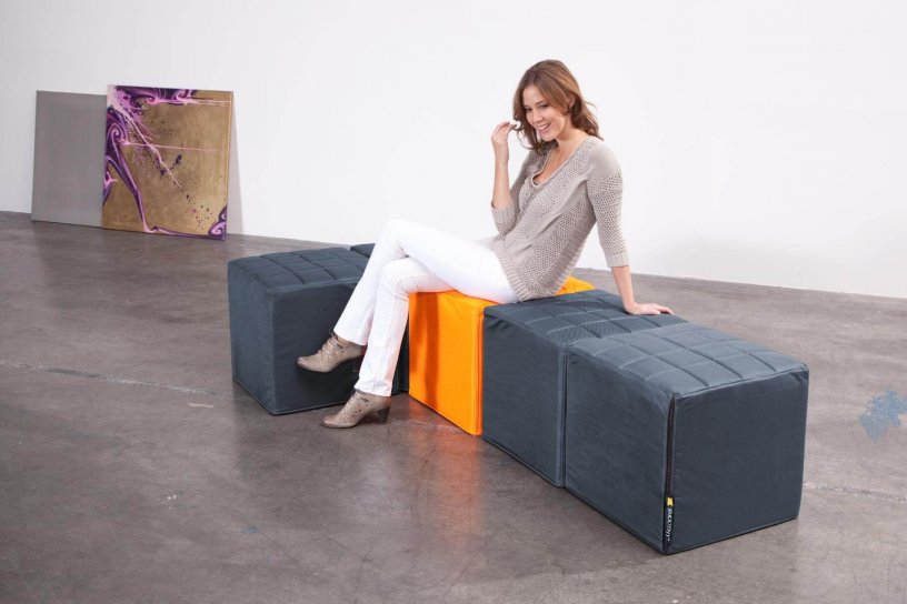 Sitzwürfel Cube Schiefer-Grau