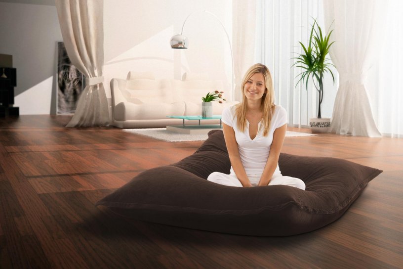 Sitzsack Samt Mokka-Braun