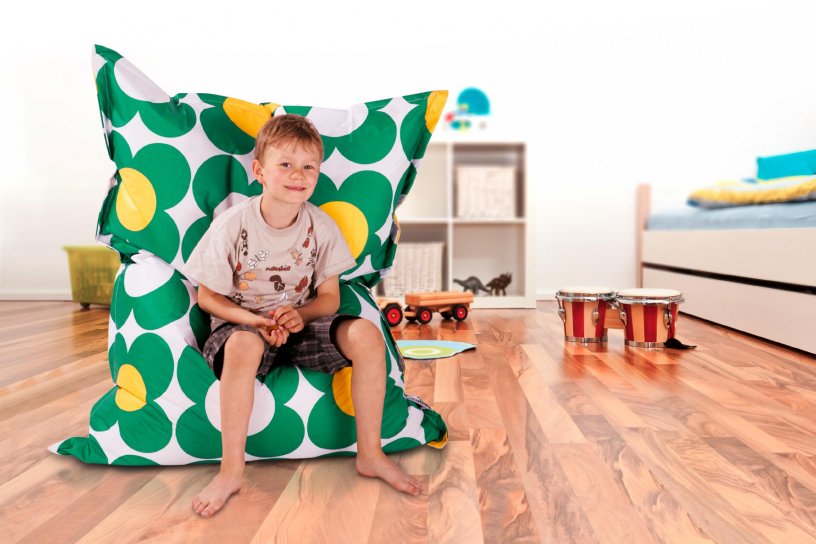 Sitzsack Nightflower Junior Grün-Gelb