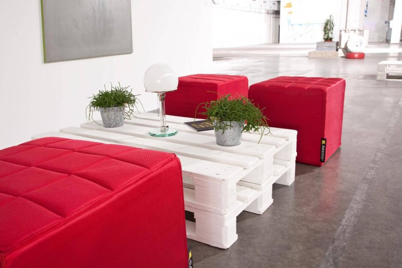 Sitzwürfel Cube Feuer-Rot